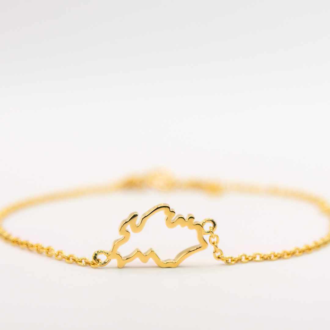 Singapore map gold bracelet
