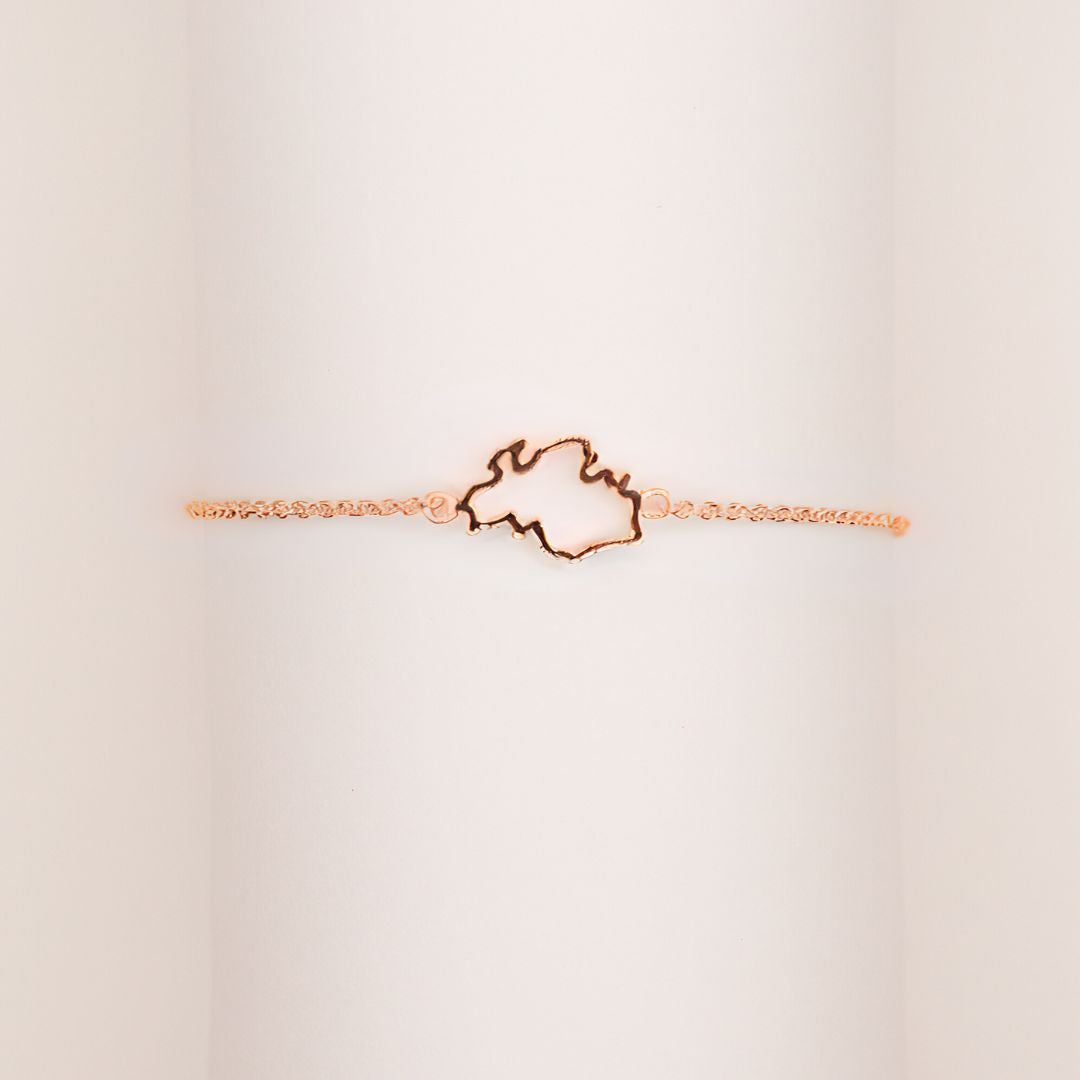 Singapore rose gold map bracelet