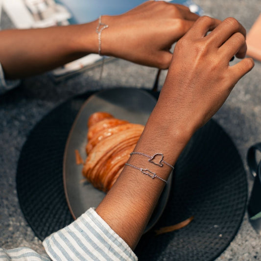 Spain Portugal expat memories map bracelet