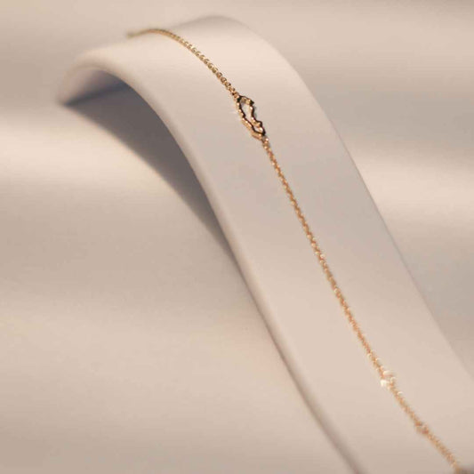 Gold Sweden map bracelet