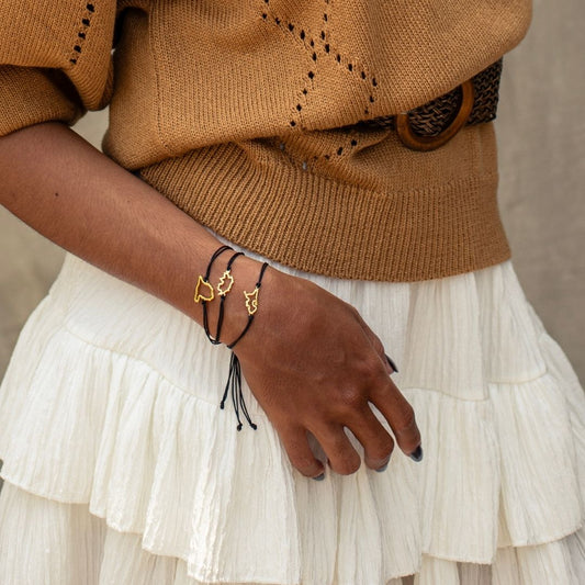 Spain Switzerland Netherlands cord map bracelets