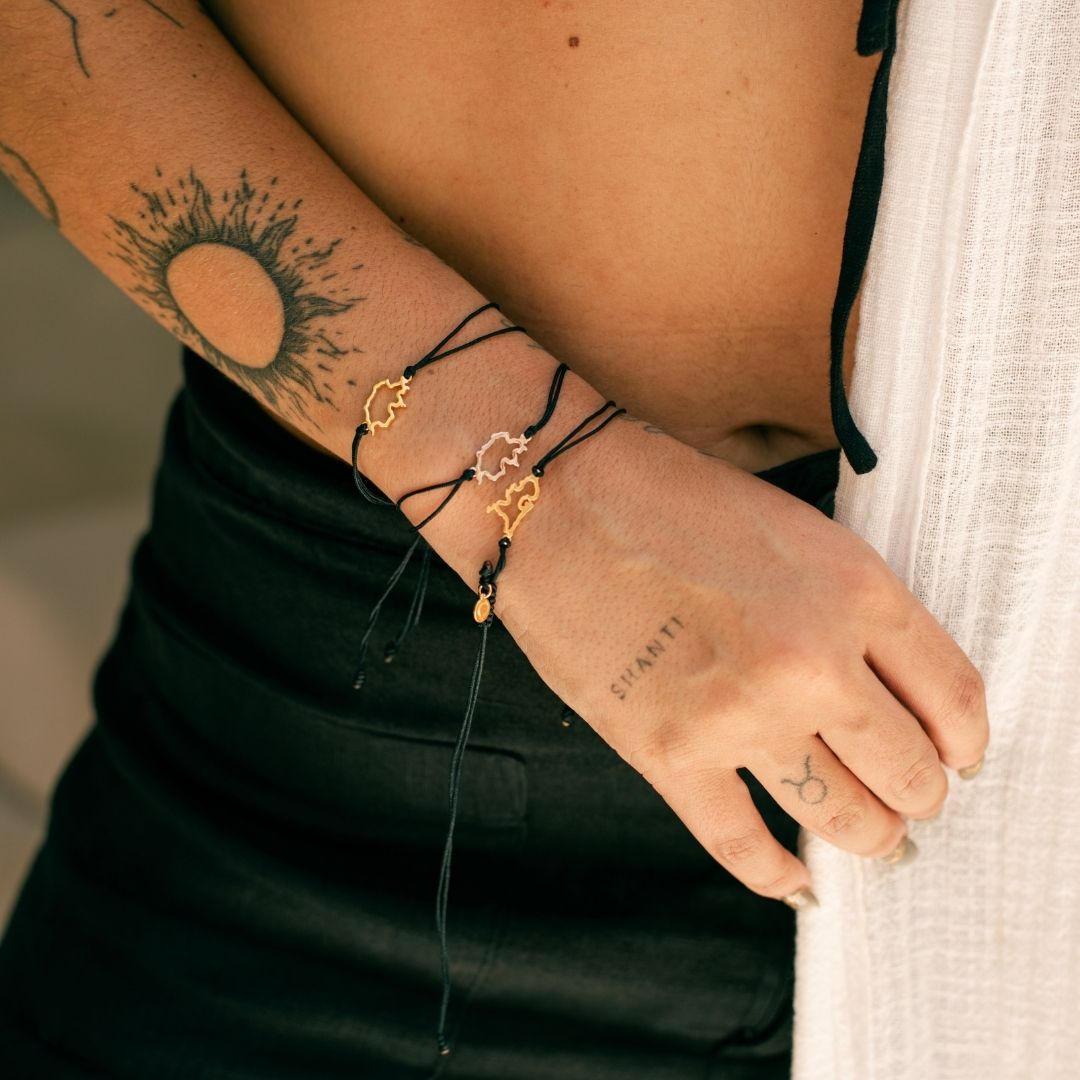 Switzerland stacking map bracelet