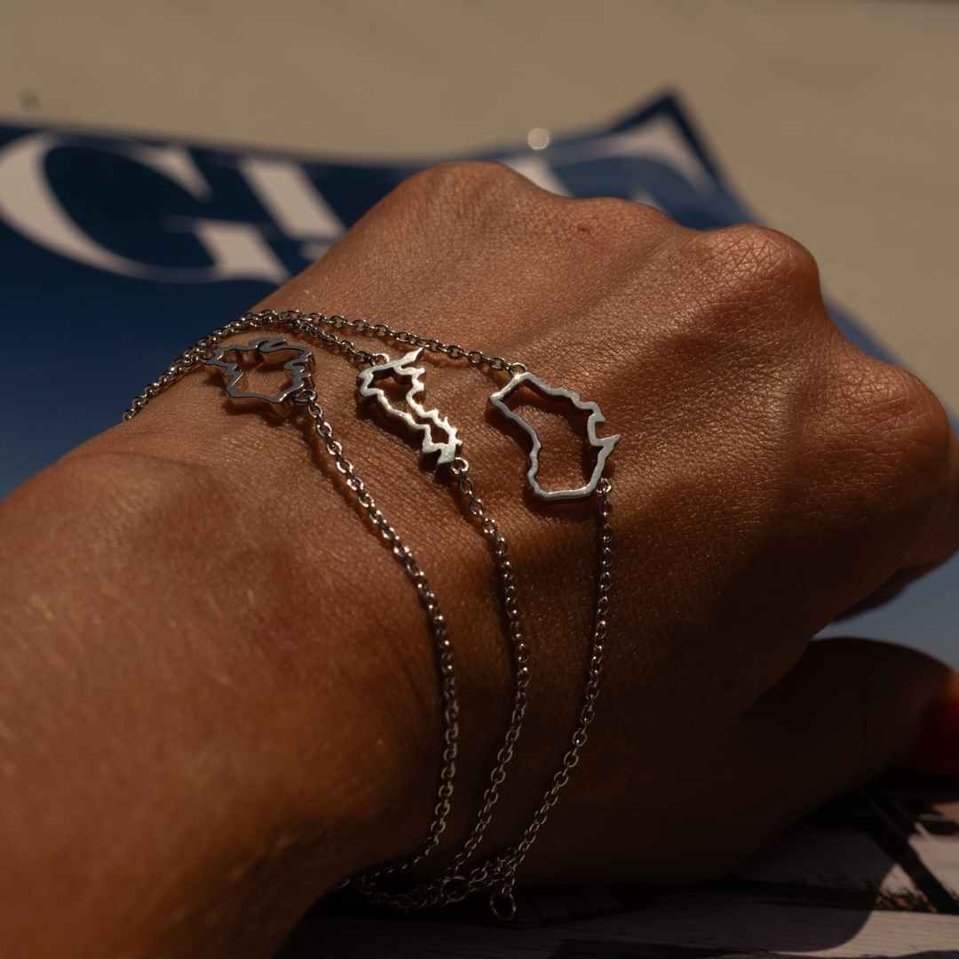 Map bracelet stack The Place Singapore Australia Great Britain