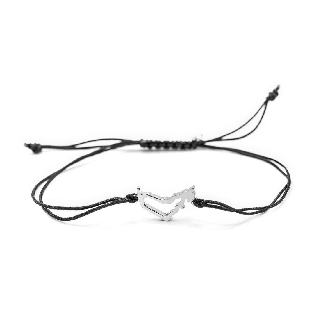 United Arab Emirates Map Bracelet Sterling Silver On Cord