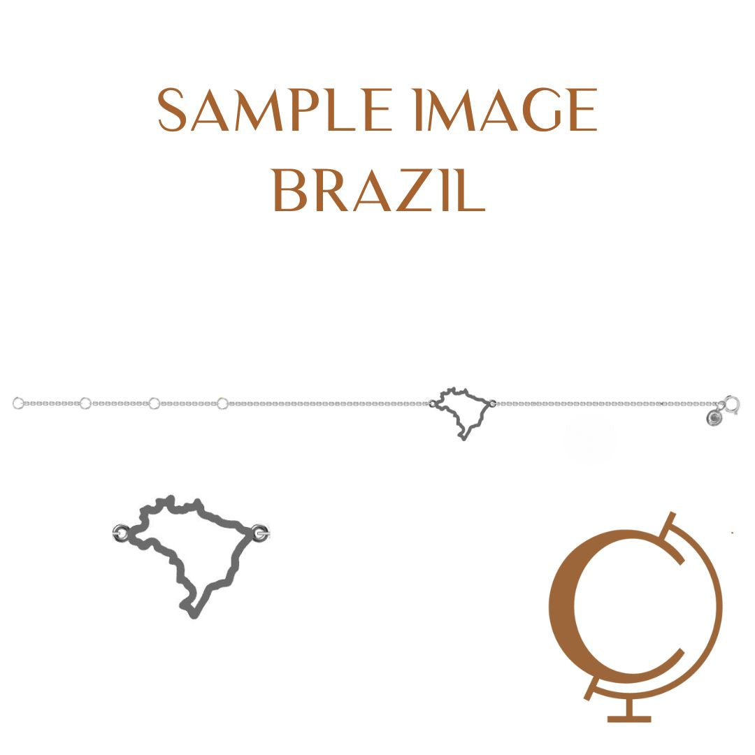 Brazil Map Bracelet 18K Gold Vermeil