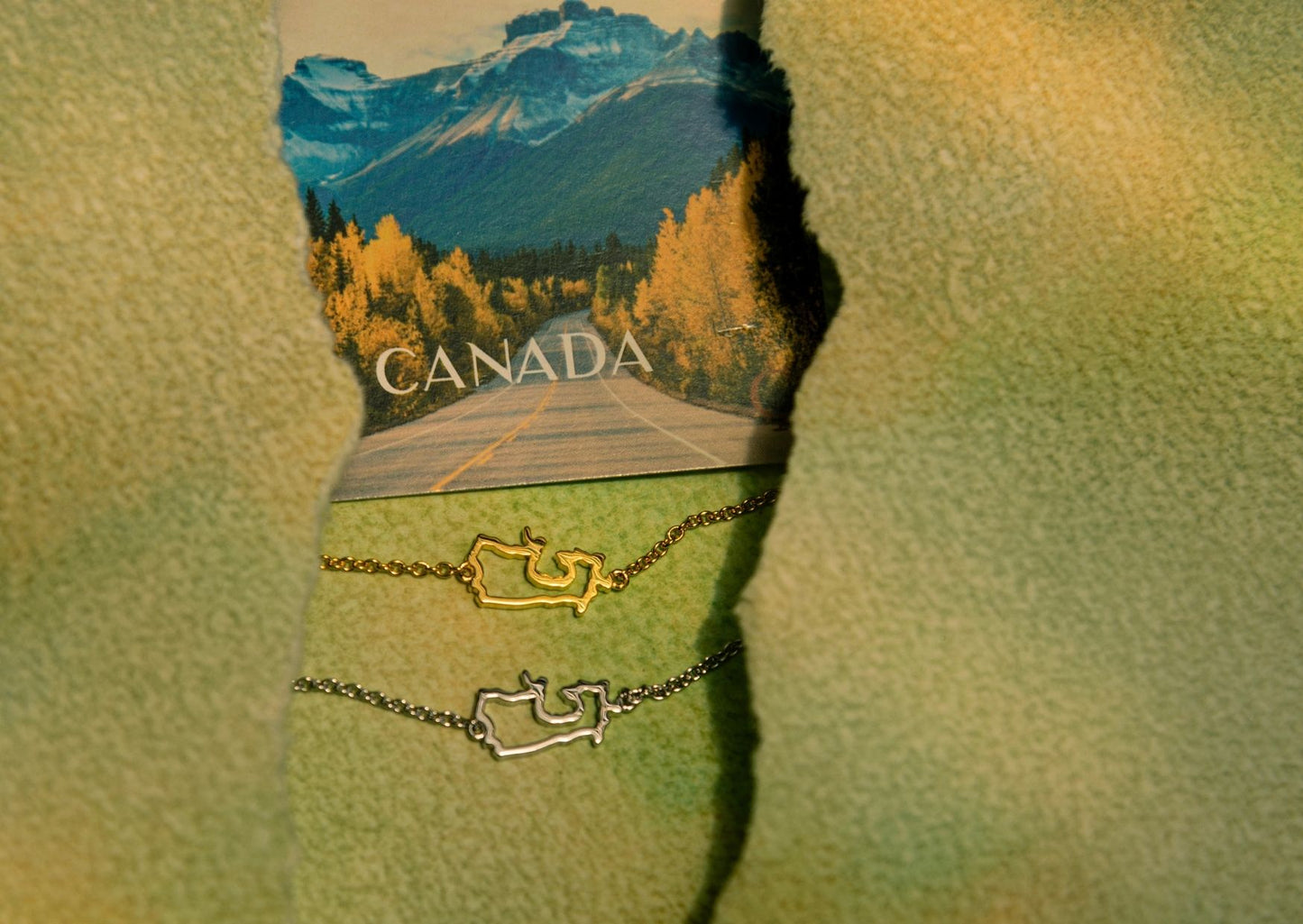 Canada Map Bracelet Sterling Silver