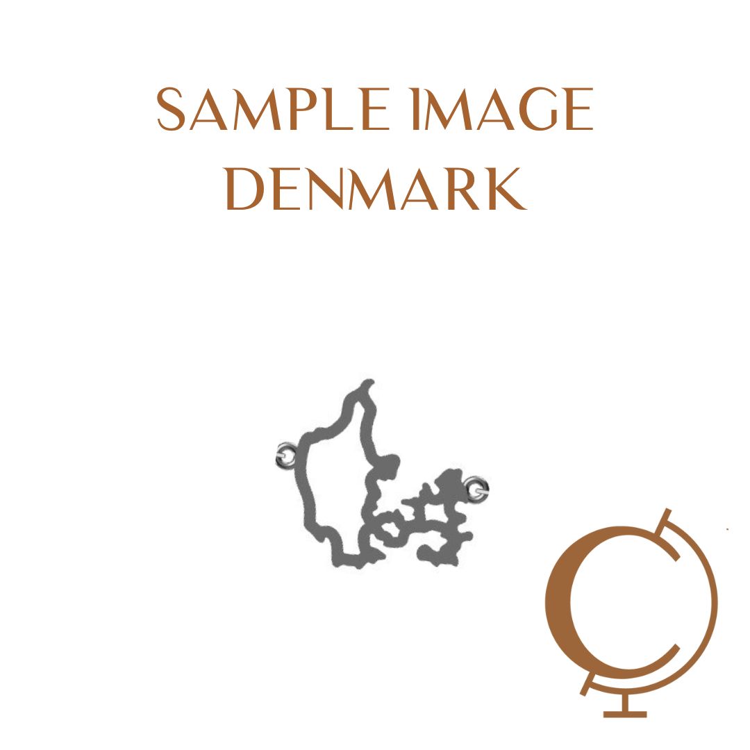 Denmark Map Bracelet 18K Gold Vermeil On Cord