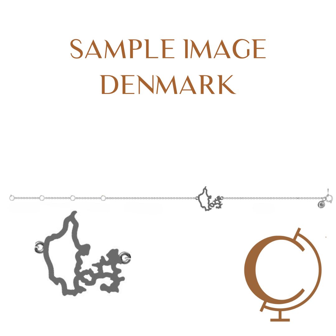 Denmark Map Bracelet 18K Gold Vermeil