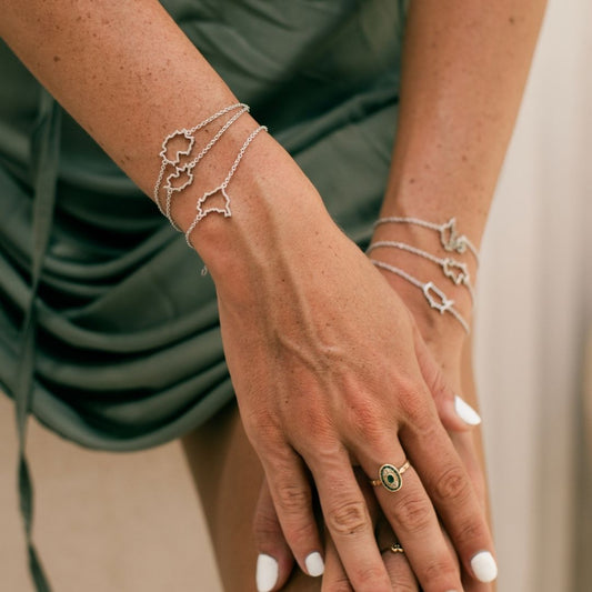 Germany Map Bracelet Sterling Silver