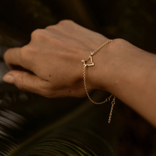 India Map Bracelet 18K Gold Vermeil