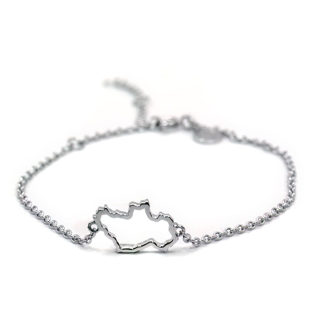 Ireland Map Bracelet Sterling Silver