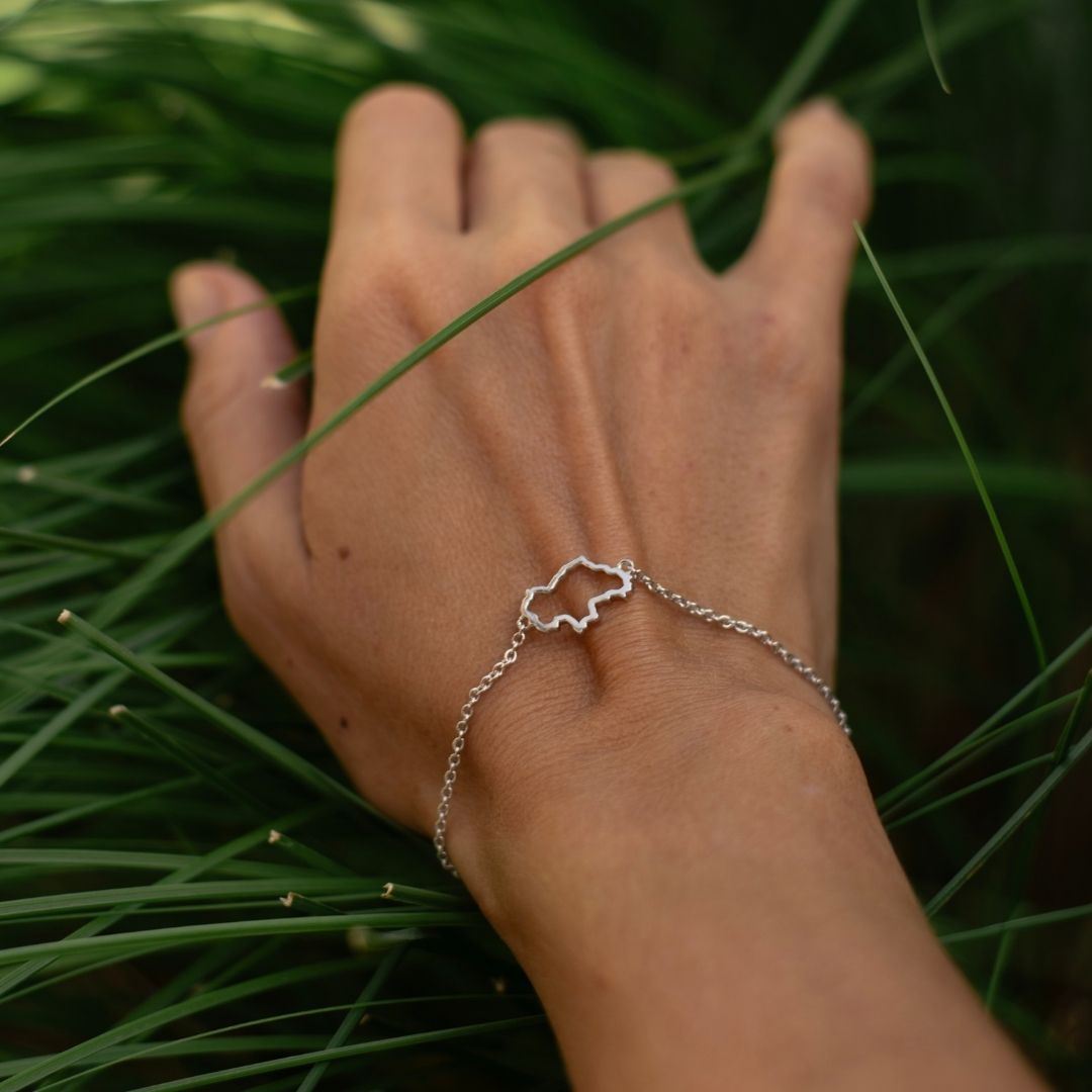 Ireland Map Bracelet Sterling Silver