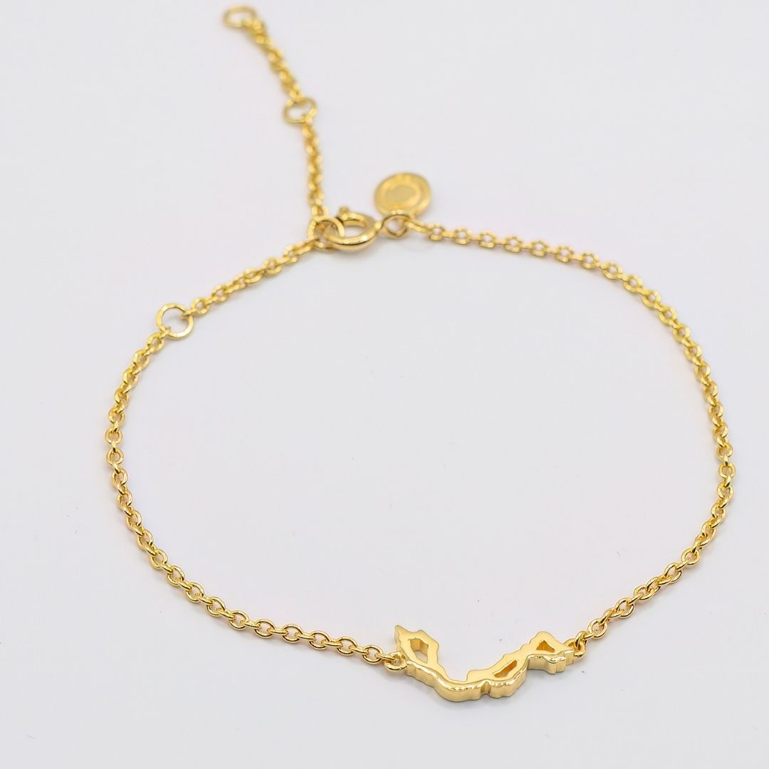 Malaysia Map Bracelet 18K Gold Vermeil