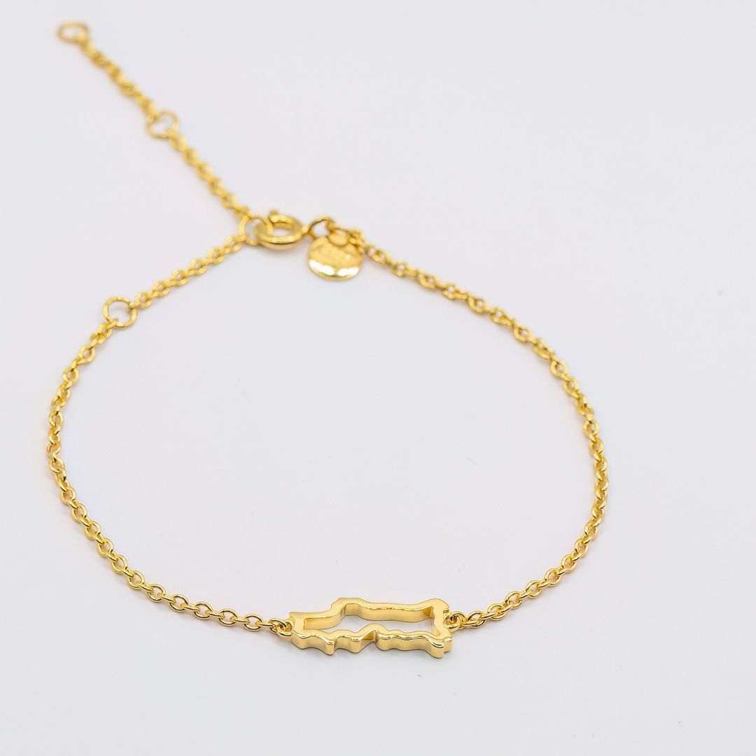 Portugal Map Bracelet 18K Gold Vermeil