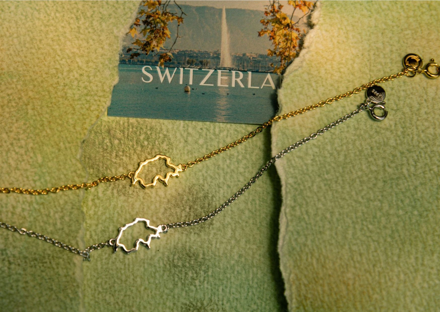 Switzerland Map Bracelet 18K Gold Vermeil