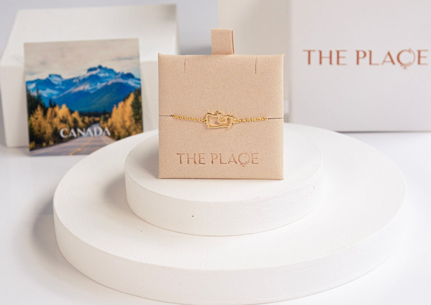 Canada map bracelet in gold