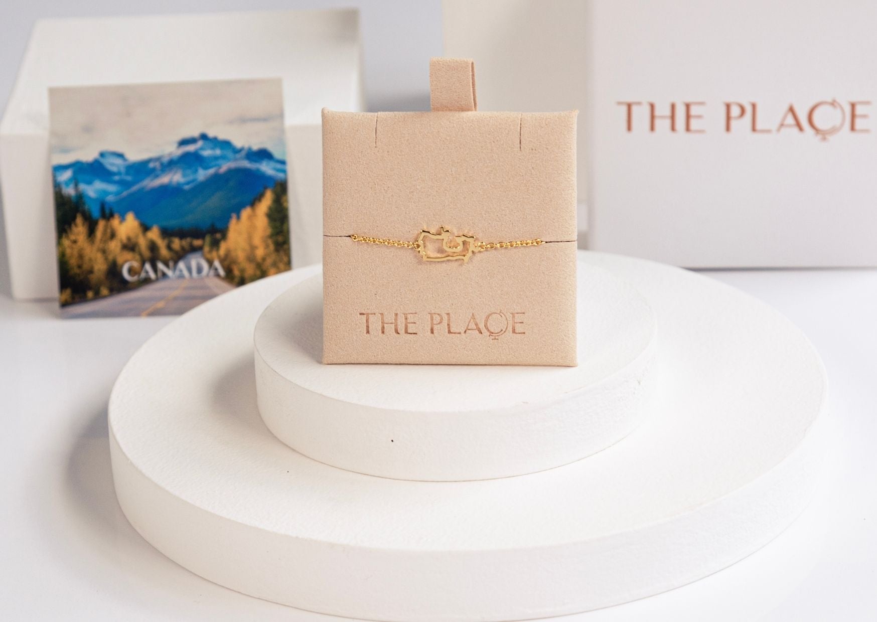 Canada map bracelet in gold