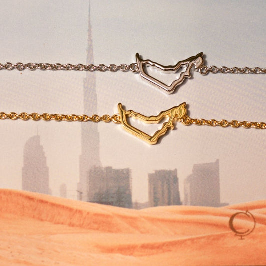 United Arab Emirates Map Bracelet 18K Gold Vermeil